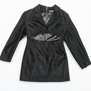 Chic Black Blazer Cut-Out Mini Dress